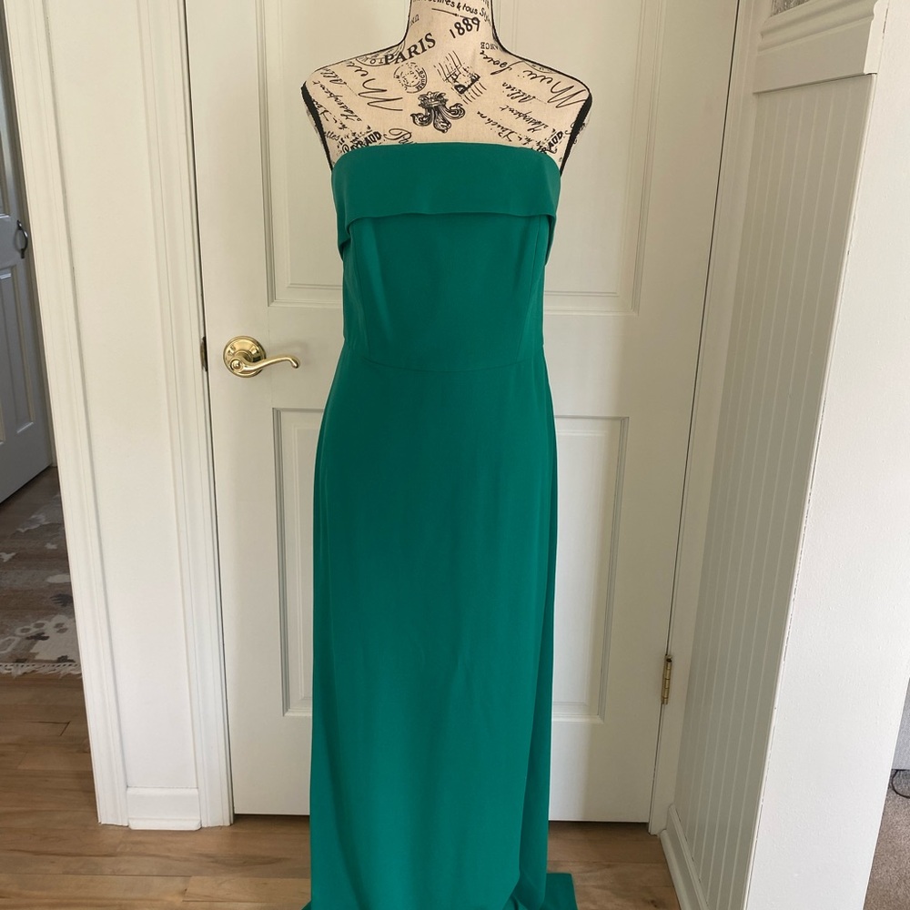 Calvin Klein Green Strapless Sheath Dress for Weddings